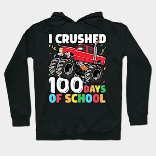 100 Days of School Monster Truck 100th Day of School Boys Hoodie